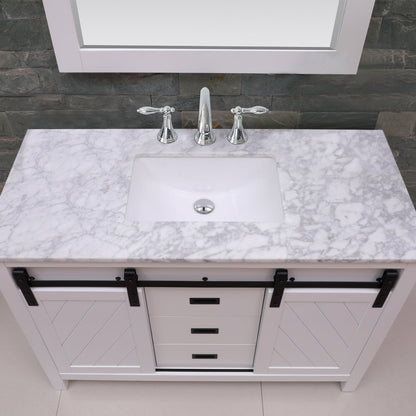 Altair Designs 48" single vanity with top - 536048-WH-CA-NM