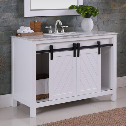 Altair Designs 48" single vanity with top - 536048-WH-CA-NM