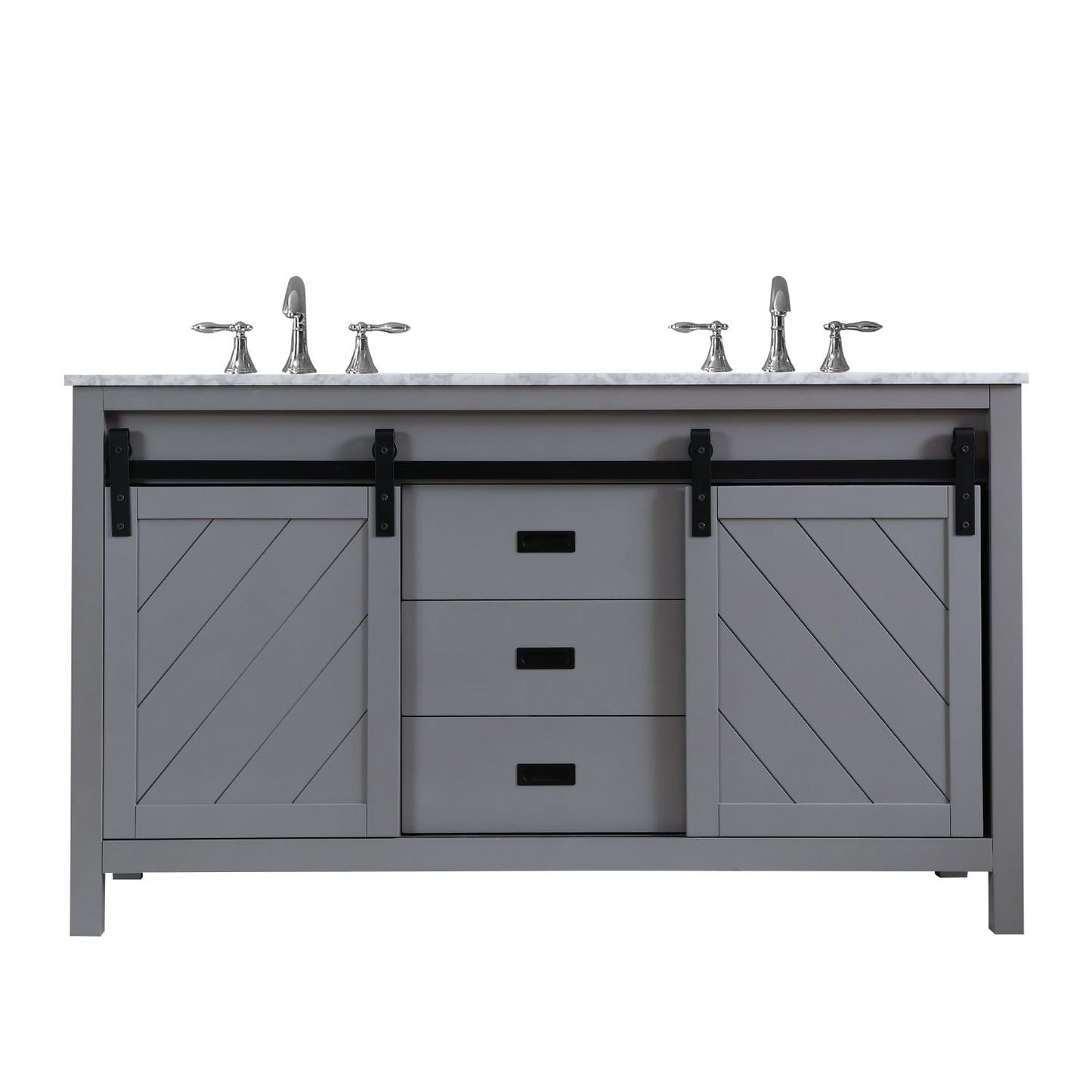 Altair Designs Kinsley 60" double vanity with top - 536060-WH-CA-NM