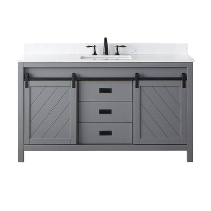 Altair Designs 60" single vanity with top - 536060S-WH-AW-NM