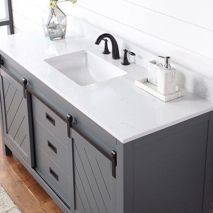 Altair Designs 60" single vanity with top - 536060S-WH-AW-NM