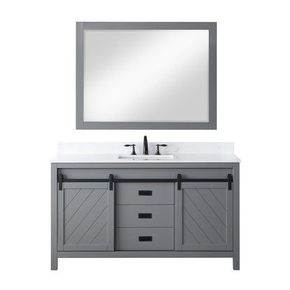 Altair Designs 60" single vanity with top - 536060S-WH-AW-NM
