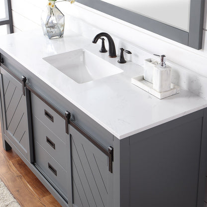 Altair Designs 60" single vanity with top - 536060S-WH-AW-NM