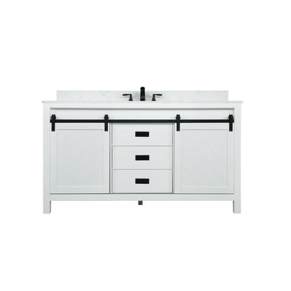 Altair Designs 60" single vanity with top - 536060S-WH-AW-NM