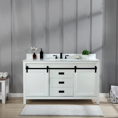 Altair Designs 60" single vanity with top - 536060S-WH-AW-NM