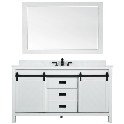 Altair Designs 60" single vanity with top - 536060S-WH-AW-NM