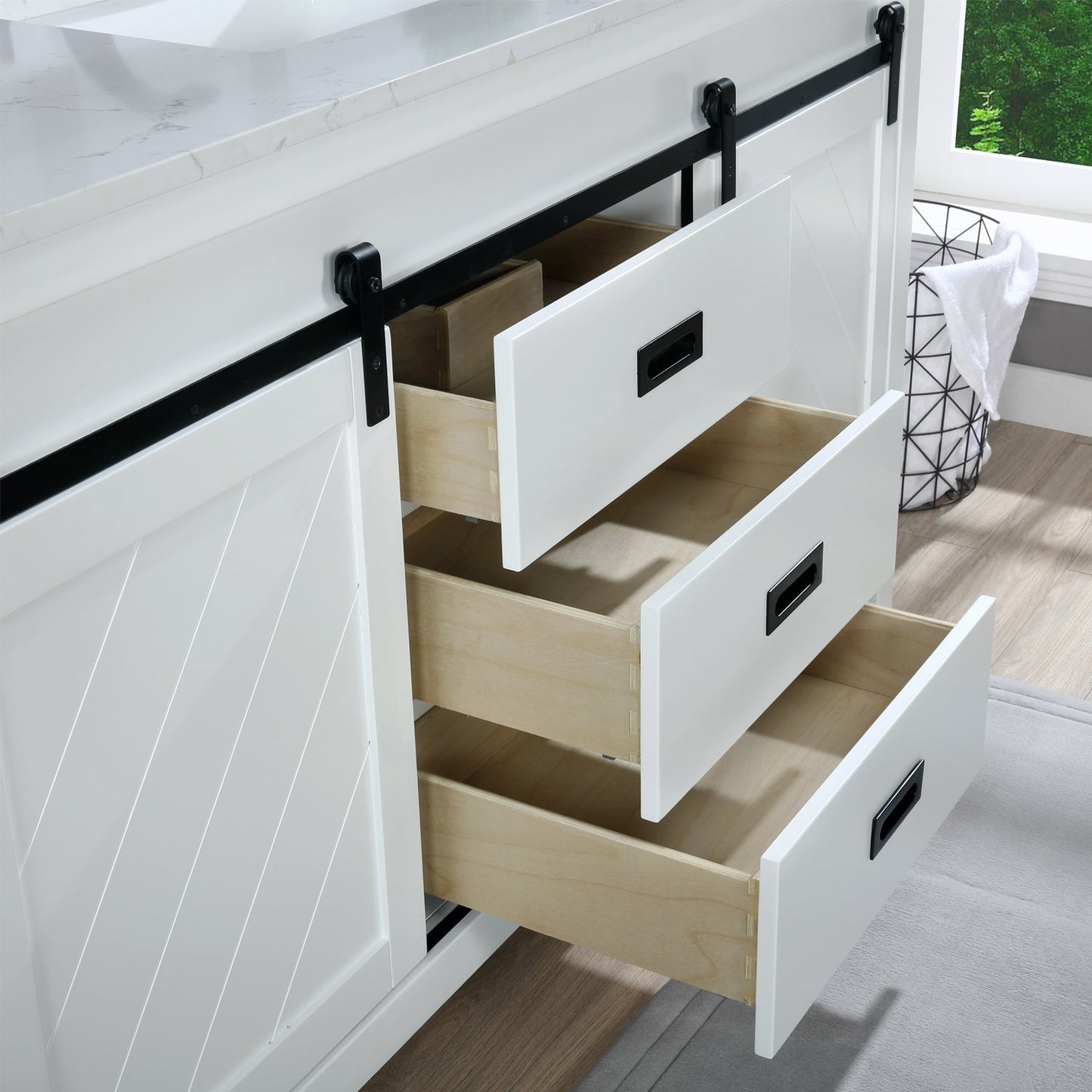 Altair Designs 60" single vanity with top - 536060S-WH-AW-NM