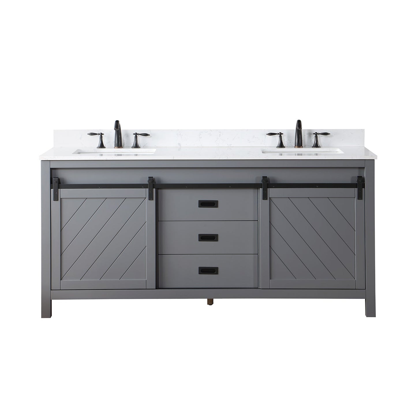Altair Designs Kinsley 72" double vanity with top - 536072-WH-AW-NM