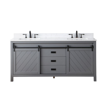 Altair Designs Kinsley 72" double vanity with top - 536072-WH-AW-NM
