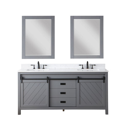 Altair Designs Kinsley 72" double vanity with top - 536072-WH-AW-NM