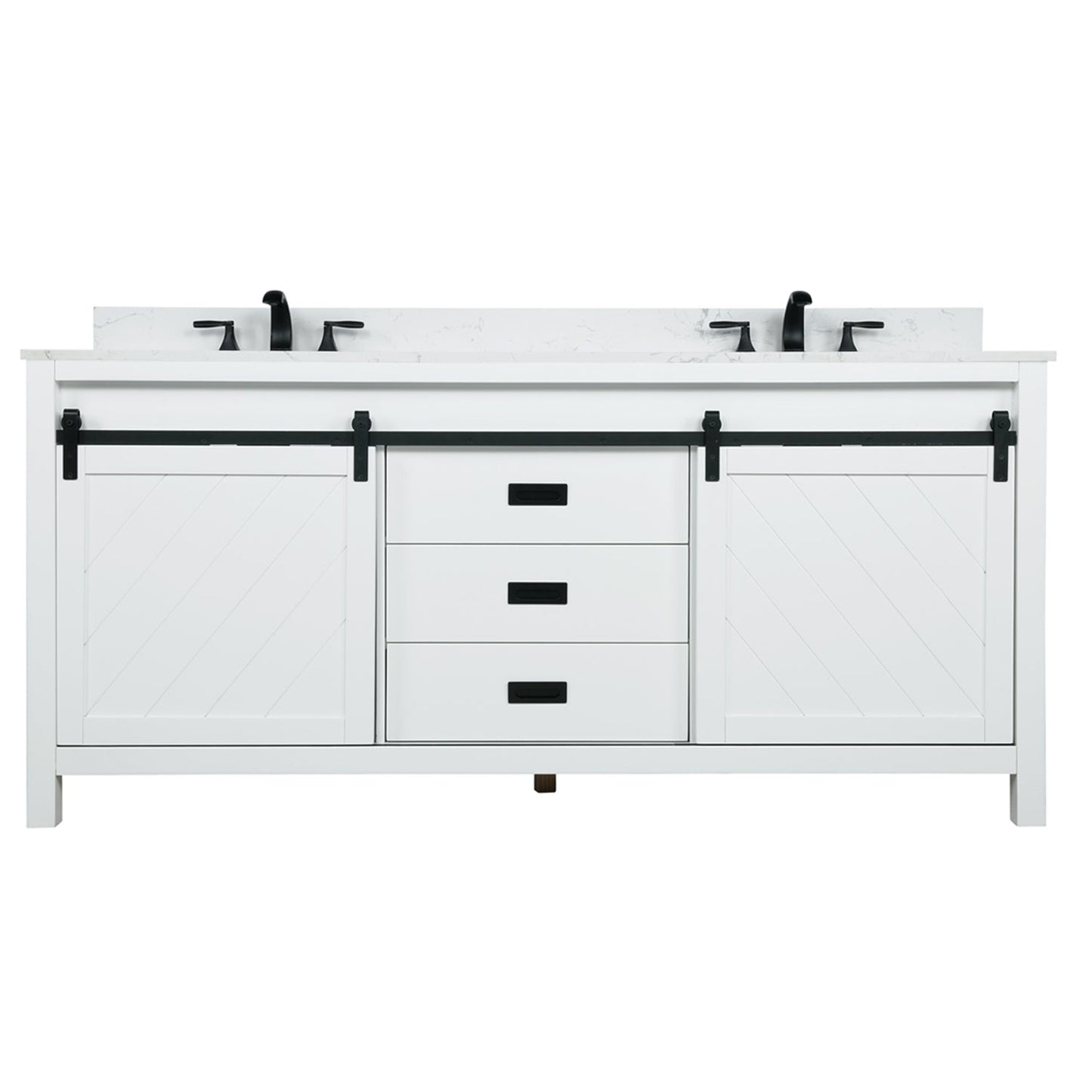 Altair Designs Kinsley 72" double vanity with top - 536072-WH-AW-NM