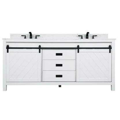 Altair Designs Kinsley 72" double vanity with top - 536072-WH-AW-NM