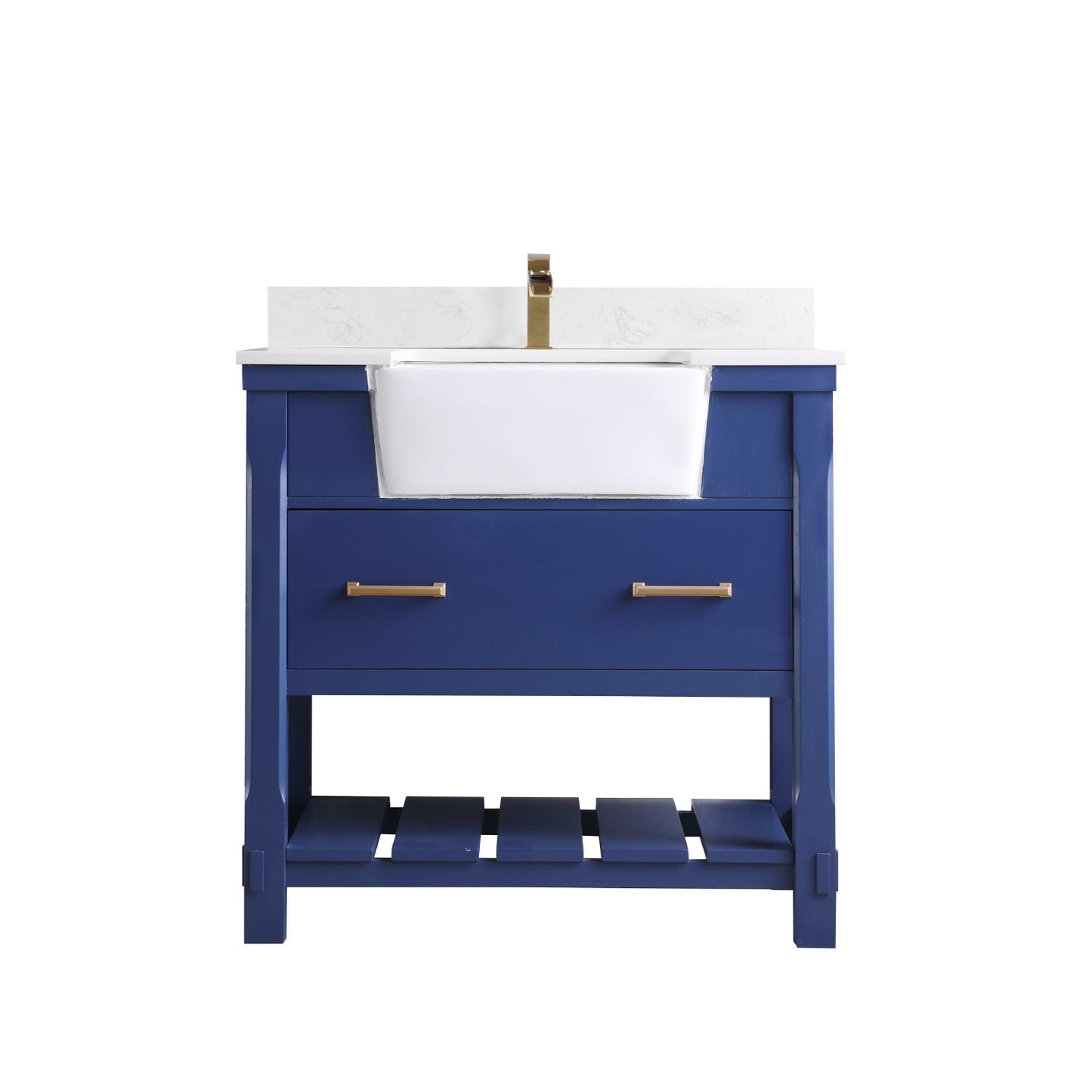 Altair Designs 36" single vanity with top - 537036-WH-AW-NM