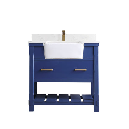 Altair Designs 36" single vanity with top - 537036-WH-AW-NM