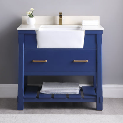 Altair Designs 36" single vanity with top - 537036-WH-AW-NM