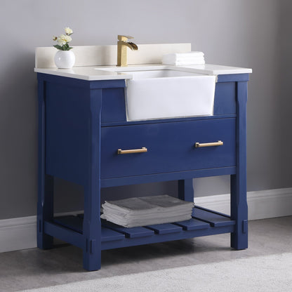 Altair Designs 36" single vanity with top - 537036-WH-AW-NM