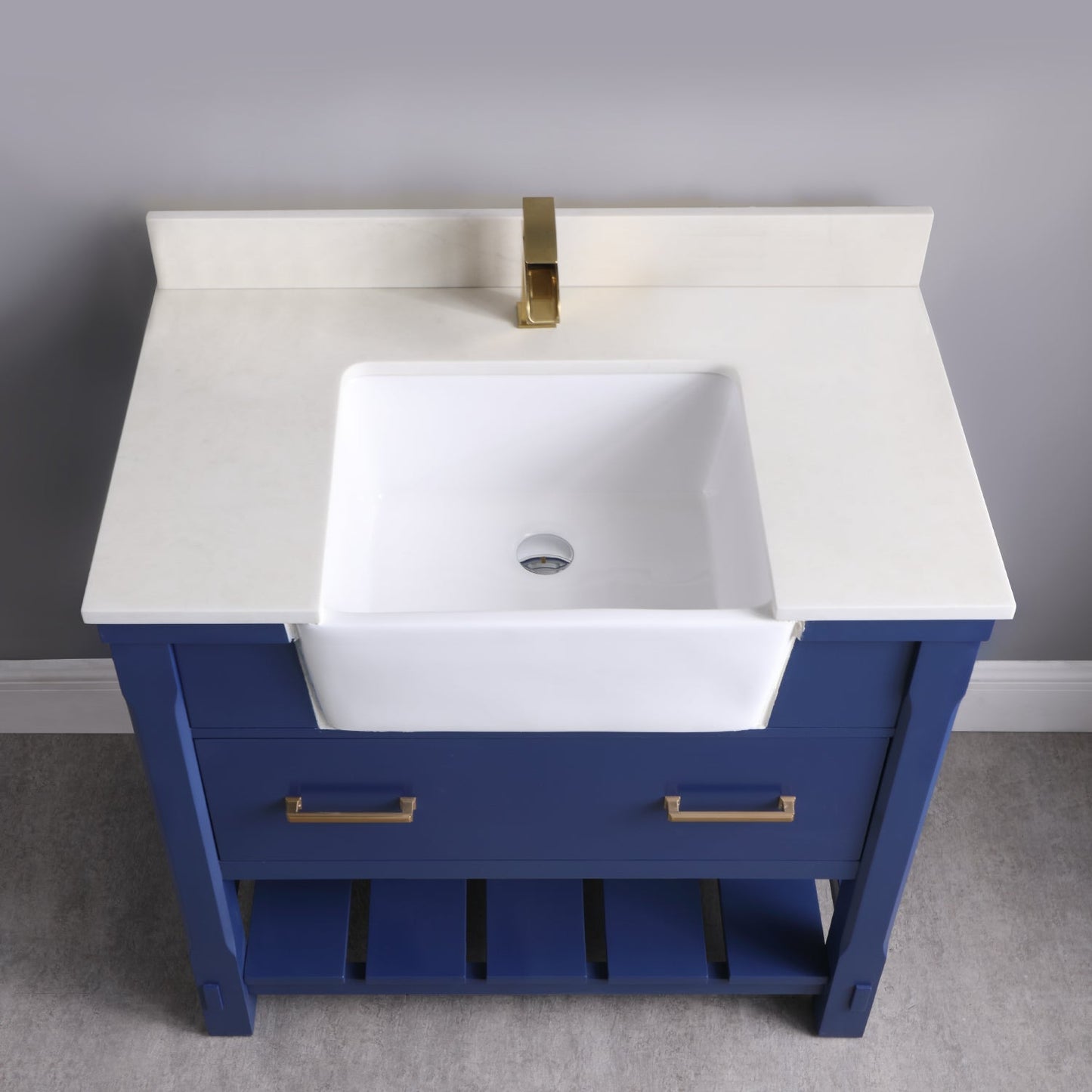 Altair Designs 36" single vanity with top - 537036-WH-AW-NM