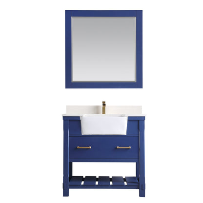 Altair Designs 36" single vanity with top - 537036-WH-AW-NM