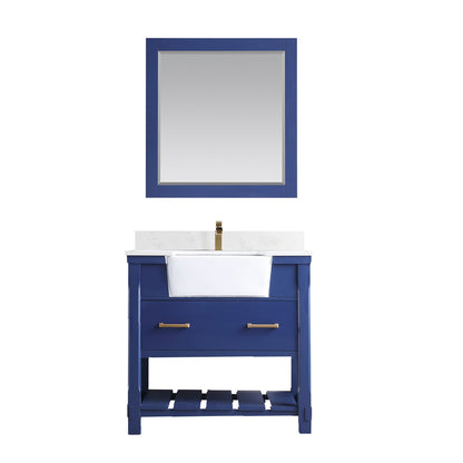 Altair Designs 36" single vanity with top - 537036-WH-AW-NM