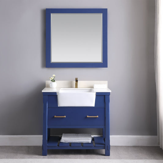 Altair Designs 36" single vanity with top - 537036-WH-AW-NM