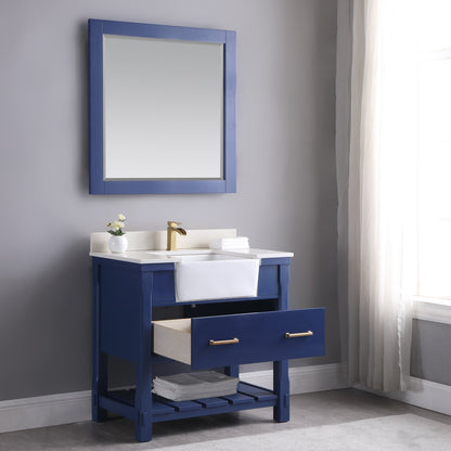 Altair Designs 36" single vanity with top - 537036-WH-AW-NM