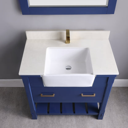 Altair Designs 36" single vanity with top - 537036-WH-AW-NM