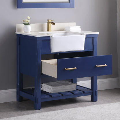 Altair Designs 36" single vanity with top - 537036-WH-AW-NM