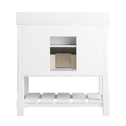 Altair Designs 36" single vanity with top - 537036-WH-AW-NM
