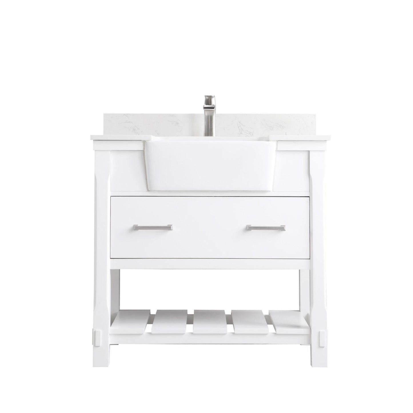 Altair Designs 36" single vanity with top - 537036-WH-AW-NM
