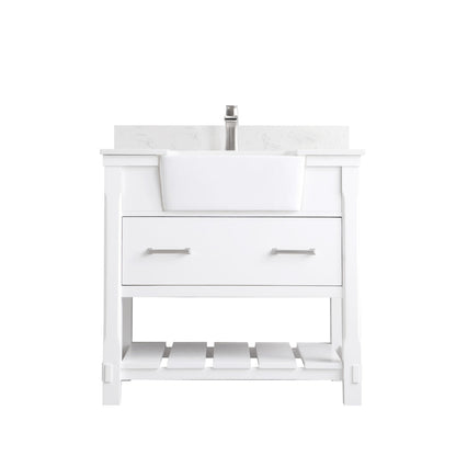 Altair Designs 36" single vanity with top - 537036-WH-AW-NM