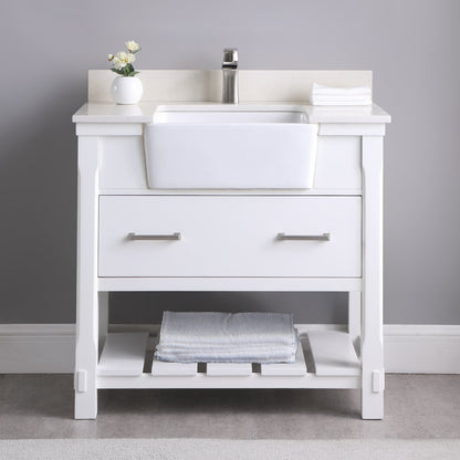 Altair Designs 36" single vanity with top - 537036-WH-AW-NM