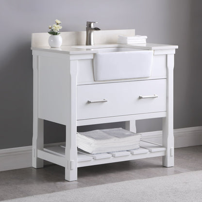 Altair Designs 36" single vanity with top - 537036-WH-AW-NM