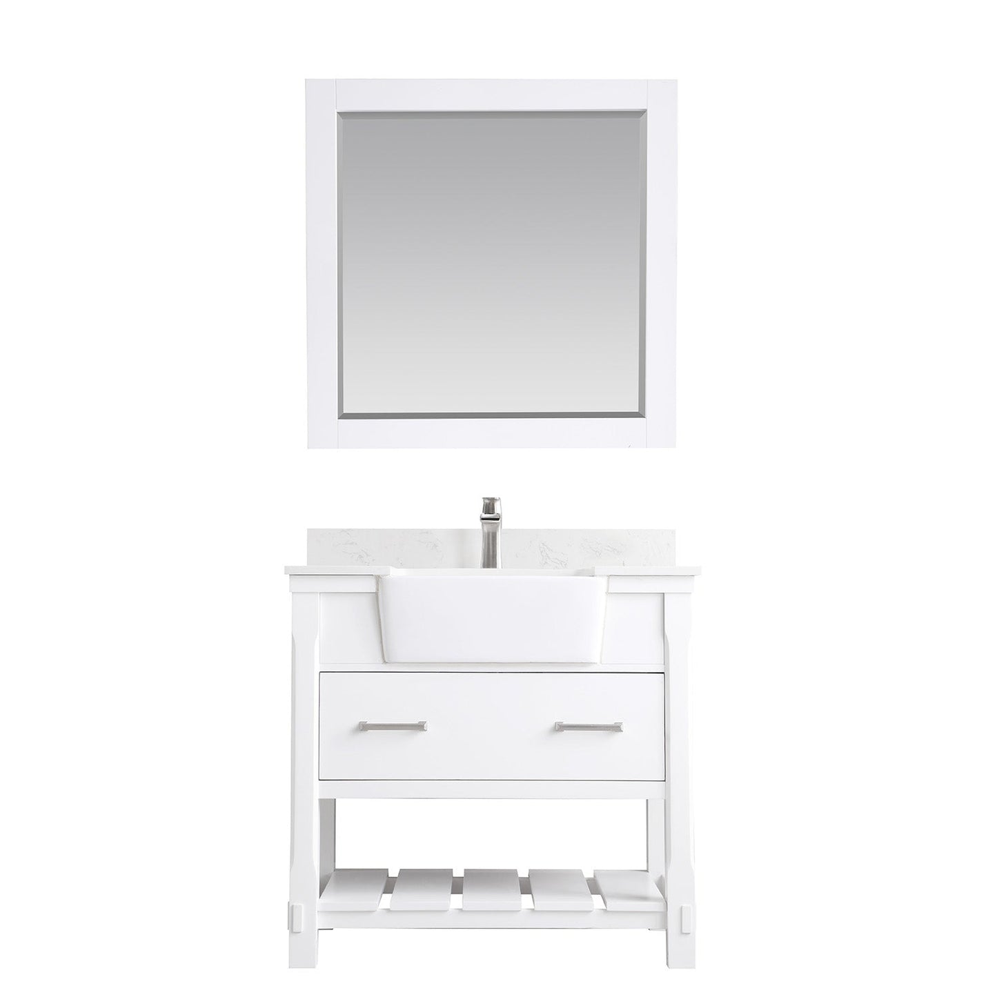 Altair Designs 36" single vanity with top - 537036-WH-AW-NM