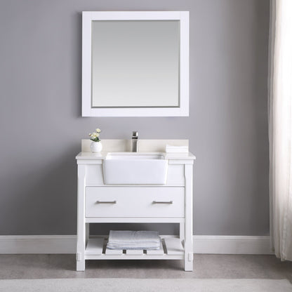 Altair Designs 36" single vanity with top - 537036-WH-AW-NM
