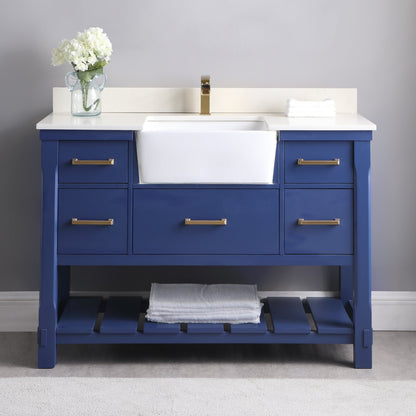 Altair Designs 48" single vanity with top - 537048-WH-AW-NM