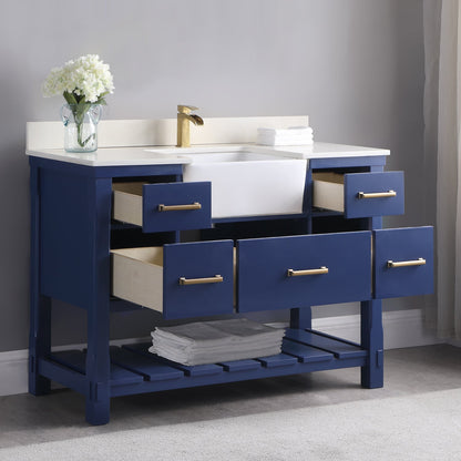 Altair Designs 48" single vanity with top - 537048-WH-AW-NM