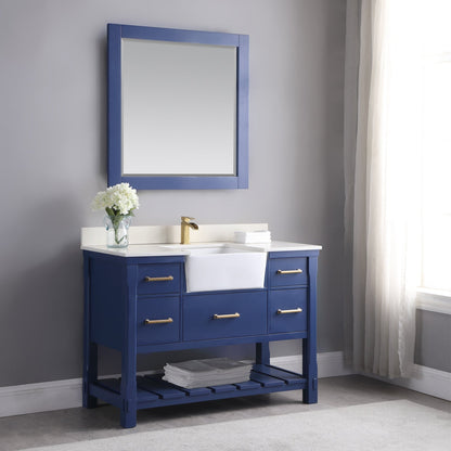 Altair Designs 48" single vanity with top - 537048-WH-AW-NM