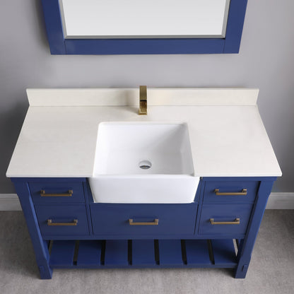 Altair Designs 48" single vanity with top - 537048-WH-AW-NM