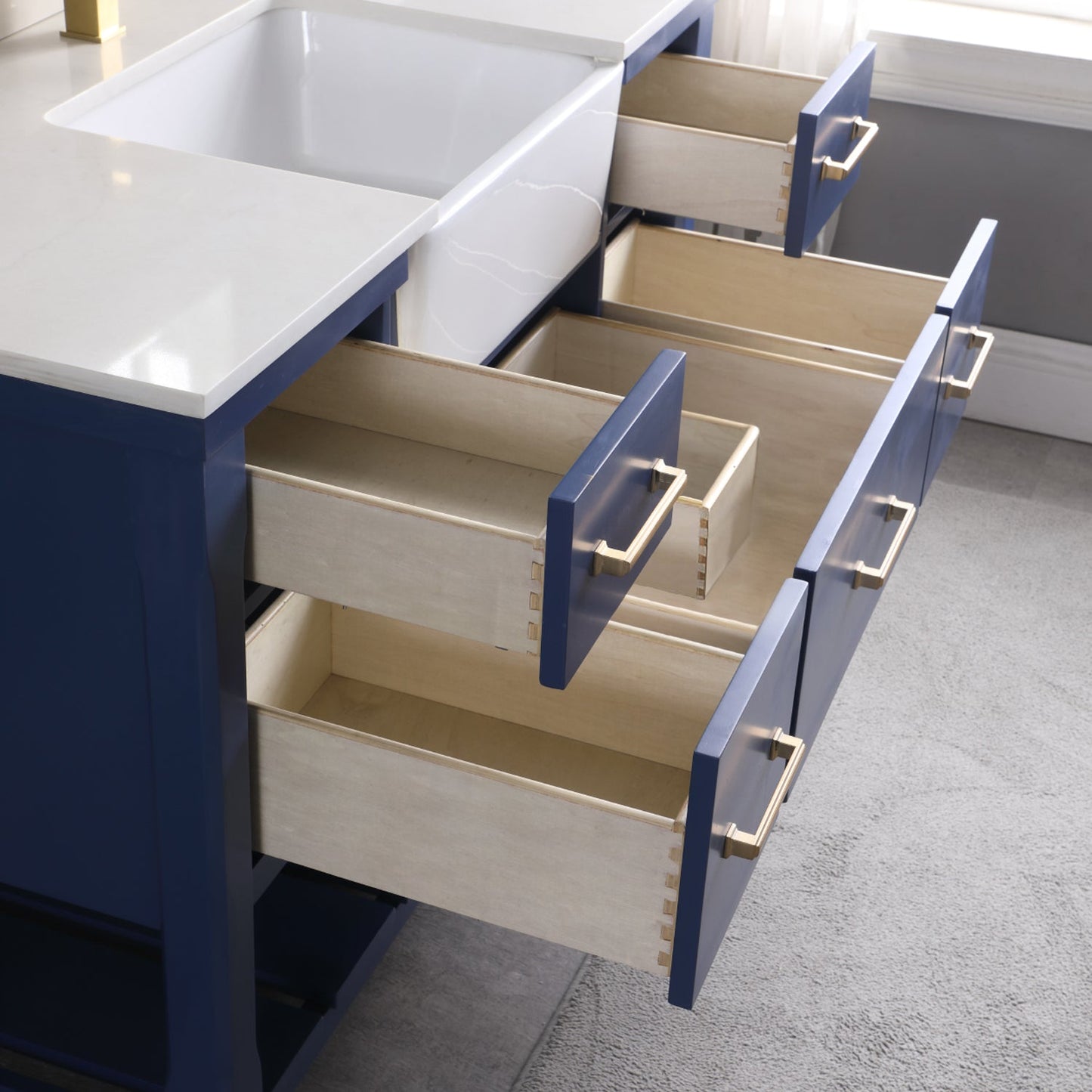 Altair Designs 48" single vanity with top - 537048-WH-AW-NM