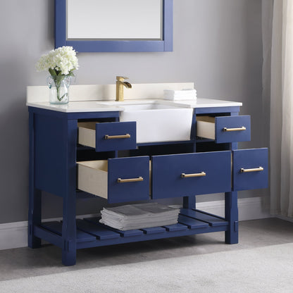 Altair Designs 48" single vanity with top - 537048-WH-AW-NM
