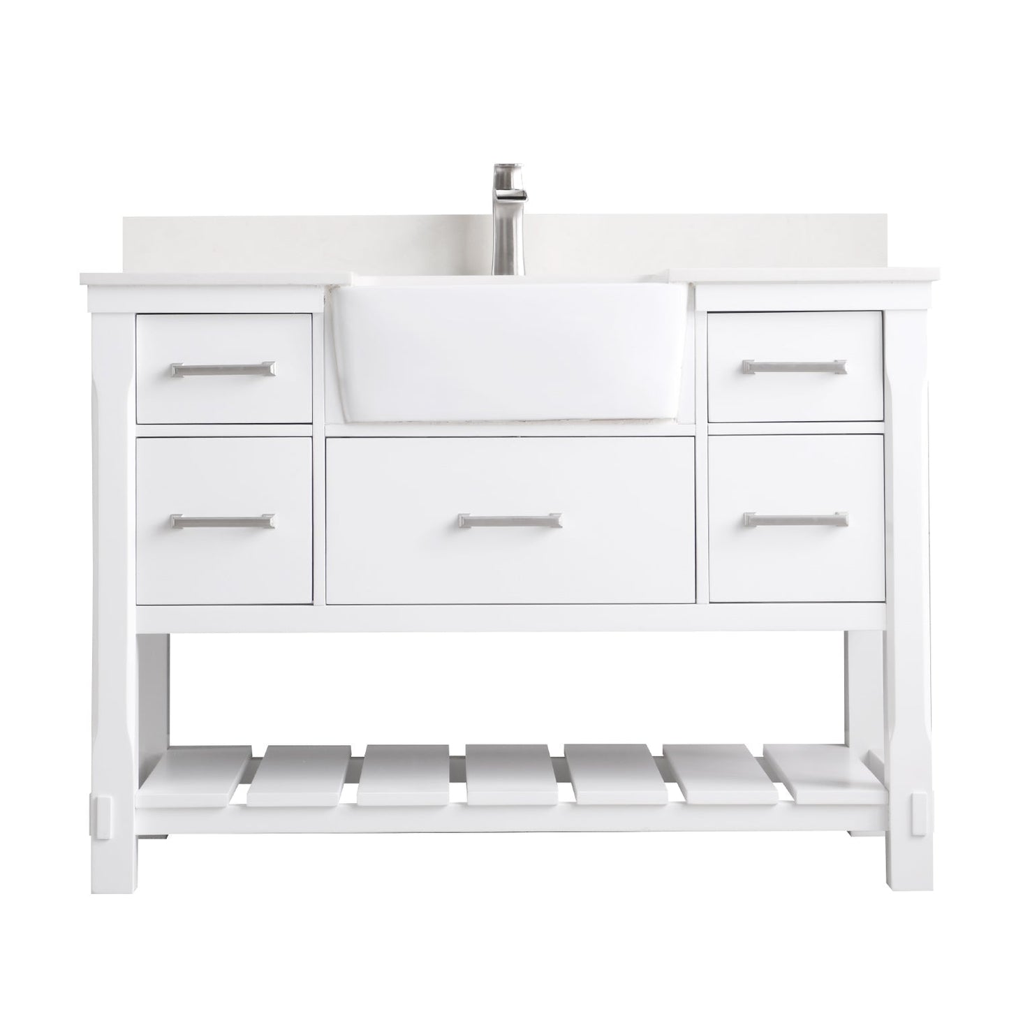 Altair Designs 48" single vanity with top - 537048-WH-AW-NM