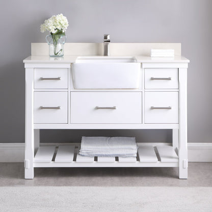Altair Designs 48" single vanity with top - 537048-WH-AW-NM