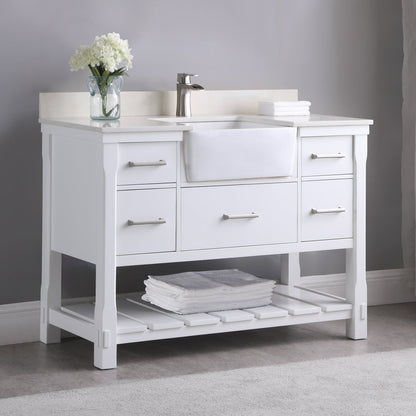 Altair Designs 48" single vanity with top - 537048-WH-AW-NM