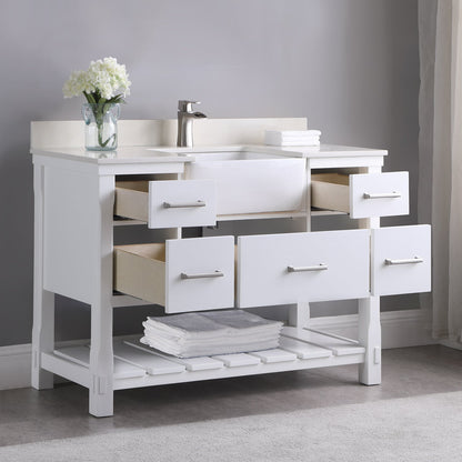 Altair Designs 48" single vanity with top - 537048-WH-AW-NM