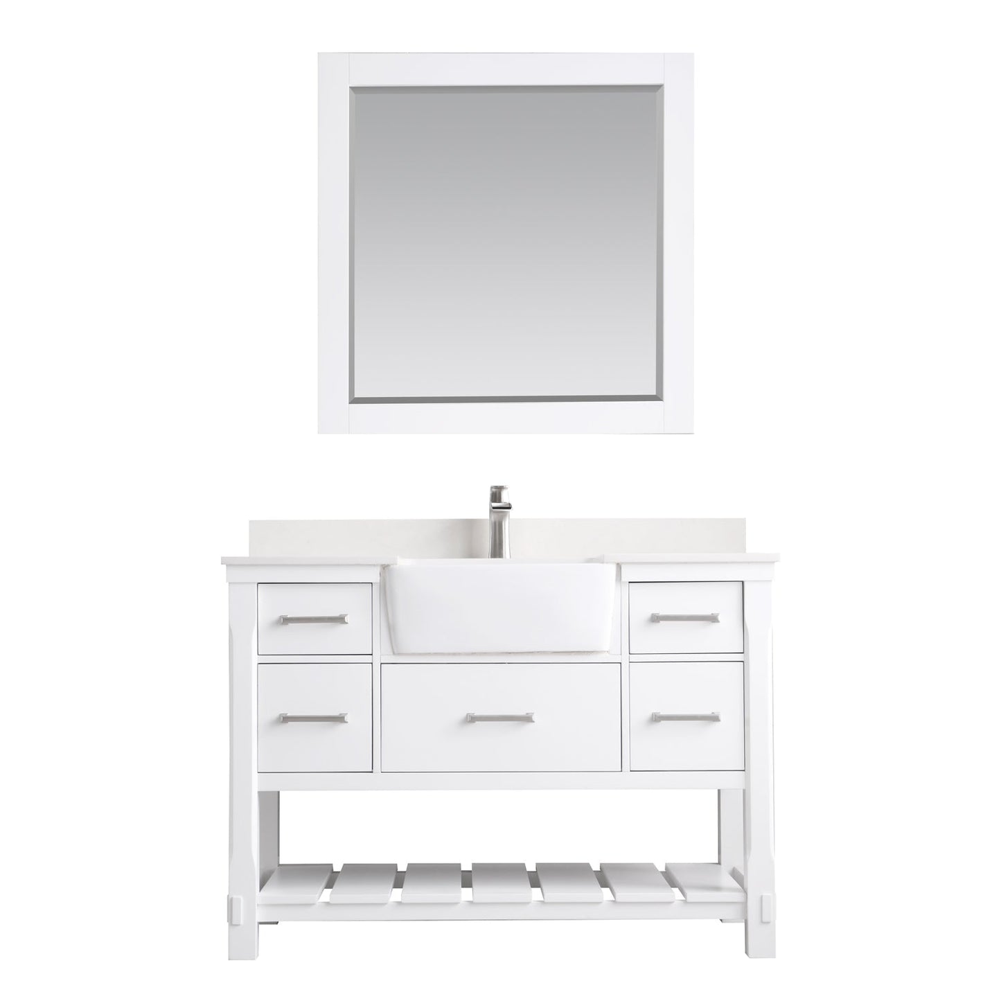 Altair Designs 48" single vanity with top - 537048-WH-AW-NM