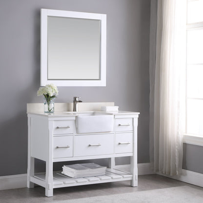 Altair Designs 48" single vanity with top - 537048-WH-AW-NM