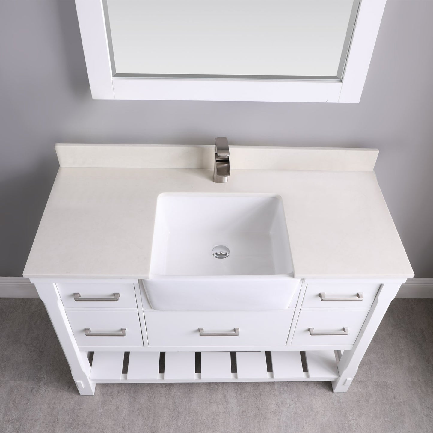 Altair Designs 48" single vanity with top - 537048-WH-AW-NM