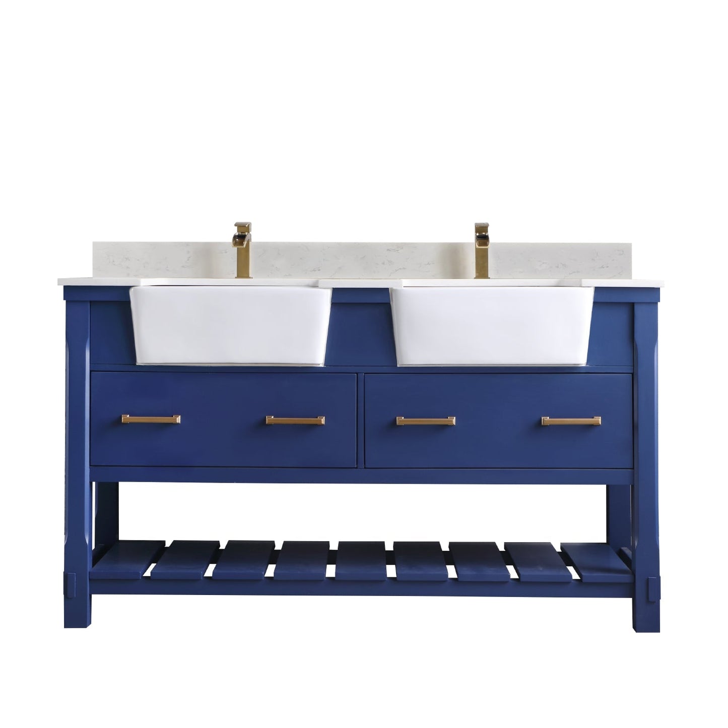 Altair Designs 60" double vanity with top - 537060-WH-AW-NM
