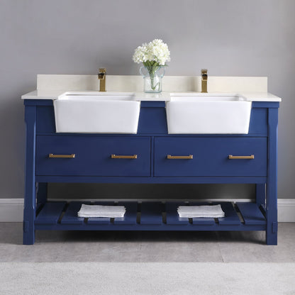 Altair Designs 60" double vanity with top - 537060-WH-AW-NM