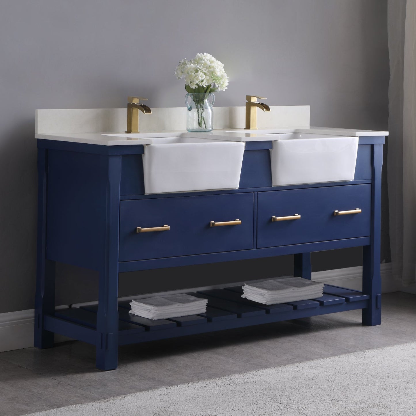 Altair Designs 60" double vanity with top - 537060-WH-AW-NM
